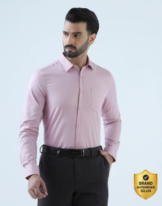 Blackberrys Men Self Design Formal Pink Shirt