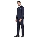 Blackberrys Men Wool-Blend Textured Slim Fit Navy