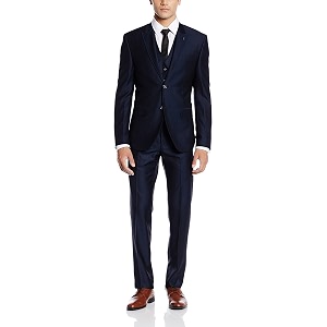 blackberrys mens full sleeves slim fit solid suit