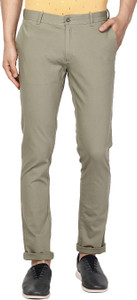 Blackberrys Slim Fit Men Light Green Trousers