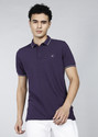 Blackberrys Solid Men Polo Neck Purple T-Shirt