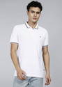 Blackberrys Solid Men Polo Neck White T-Shirt
