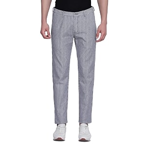 blackberrys Stripes Cotton Stretch Slim Mens Trousers