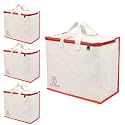 BLACKBOXES Canvas Reinforced Cotton Handles with Multipurpose Clothes Storage Organizer For Grocery vegetable shopping and Covers Zip Bags