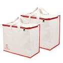 BLACKBOXES Canvas Reinforced Cotton Handles with Multipurpose Clothes Storage Organizer For Grocery vegetable shopping and Covers Zip Bags