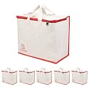 BLACKBOXES Canvas Reinforced Cotton Handles with Multipurpose Clothes Storage Organizer For Grocery vegetable shopping and Covers Zip Bags