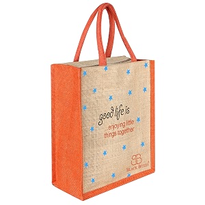 BLACKBOXES Eco-Friendly Printed Jute Hand Bag-Reusable Tiffin