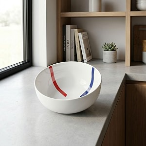 blackcarrot porcelain large serving bowl 1-pcs plain super white 15 litres microwave safe