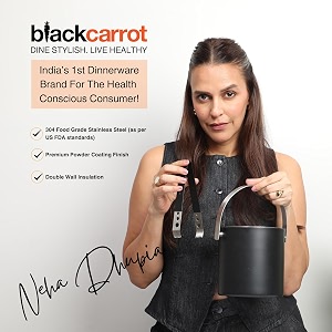 blackcarrot ice bucket with tongs 15 l 304 stainless steel black