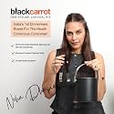 BLACKCARROT Ice Bucket with Tongs, 1.5 L, 304 Stainless Steel, Black