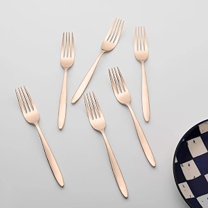 BLACKCARROT Rose Gold Fork Set of 6