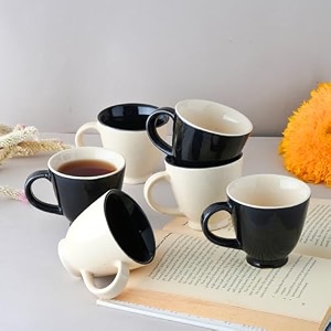 blackcarrot stoneware tea cups set black amp white cup set