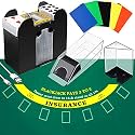 Blackjack Game Combo, 6 Deck Automatic Shuffler Shoe Felt Trays, green