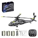 Blackk Hawkk UH-60 RC Helicopter, 2.4G 5CH Flybarless Scale Remote Control Helicopter with Barometric Altitude Hold/Optical Flow Positioning/One-Key Inverted Flight, Gift -RTF