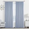 Blackout 108 Inch High Ceiling Curtains 2 Panels Set for Living Room, Memory Shape Pinch Pleat Two Layer Linen Noise Cancelling Privacy Extra Long Light Blue Elegant Dining Room Windows Drapes 9 FT