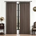 Blackout Dual Layer Thick Linen Room Divider Curtains 78 Inches Long, Dark Flax Memory Trained Pinch Pleated Noise Cancelling Insulated Rustic Windows Drapes Brown Colored Privacy Curtain 2 Panels Set