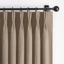 Blackout Rust Brown Pinch Pleat Curtains 84 Inch Long for Bedroom 2 Panels Set, Memory Trained Double Layer Thick Linen Insulated Noise Cancelling Farmhouse Privacy Window Curtain &amp; Drapes 7FT Length