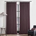 Blackout Thick Linen Viral Curtains 96 Inches Long 2 Panels Set for Dining Room, Dark Purple Memory Trained Pinch Pleat Dual Layer Heavy Drapes Insulated Noise Cancelling Textured Windows Curtain 8 FT
