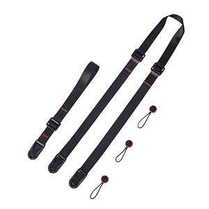 glide mini black strap with wristlink for cameras and drones3in1 style neckslingshoulderadjustable 1450-830mm