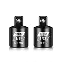 BLACKROBOT 2 Piece 1/2”F To 3/8”M Impact Socket Adapter Set,SAE Drive Cr-Mo Steel Exceeds ANSI Standards,Square Drive Reducer for Impact Driver Wrench