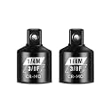 BLACKROBOT 2 Piece 3/8”F To 1/4”M Impact Socket Adapter Set,SAE Drive Cr-Mo Steel Exceeds ANSI Standards,Square Drive Reducer for Impact Driver Wrench