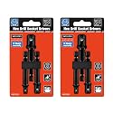 BLACKROBOT 6-Piece Impact Socket Adapter Set, 1/4" 3/8" 1/2" Drive, Hex Shank Drill Bits Adapter &amp; Organizer for Automotive &amp; DIY, Chrome Vanadium Steel with Black Phosphated Surface