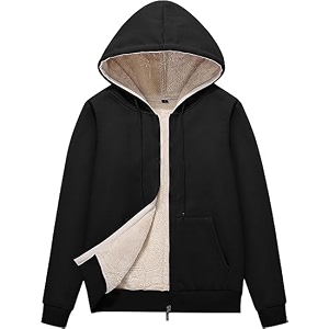 BLACKSTEP Womens Fleece Lined Zip Up Hoodie