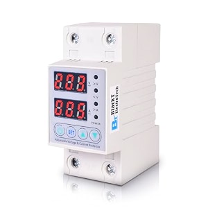 blackt electrotech din rail 63 amps 230v adjustable over and under voltage protector relay with overcurrent protection adjustable bt02vp