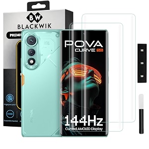 Blackwik UV Curved Tempered Glass for Tecno