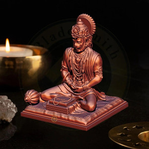 bladesmith bajrangbali hanuman ji idol statue murti car dashboard home decoration - copper decorative showpiece  -  12 cm resin copper