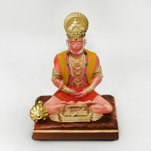 bladesmith bajrangbali hanuman ji idol statue murti car dashboard home decoration - multi decorative showpiece  -  12 cm resin multicolor