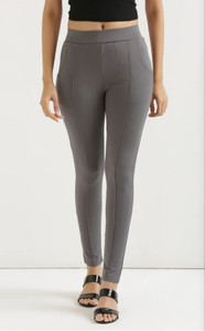 blaine ankle length western wear legging grey solid
