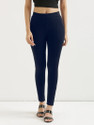 BLAINE Ankle Length Western Wear Legging (Dark Blue, Solid)