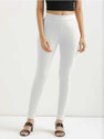 BLAINE Ankle Length Western Wear Legging (White, Solid)