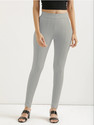 BLAINE Ankle Length Western Wear Legging (Grey, Solid)