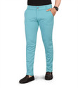 BLAINE Men Slim Fit Light Blue Lycra Blend Trousers