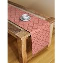 Blanc 9 Basket Weave Printed 4/6 Seater Home & Kitchen Pure Cotton Table Runner|(33x182) cm