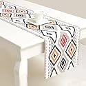 Blanc 9 Dawat 100% Home &amp; Kitchen Pure Cotton Multicoloured 4/6 Seater Table Runner|(33x182) cm