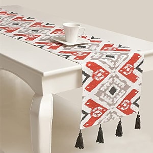 blanc 9 hawa mahal 100 home amp kitchen pure cotton multicoloured 46 seater table runner33x182 cm