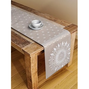 blanc 9 medallion 46 seater home amp kitchen pure cotton table runner33x182 cm
