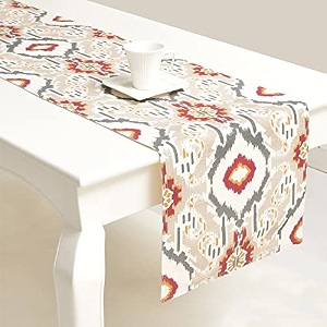 blanc 9 nakshi 100 home amp kitchen pure cotton multicoloured 46 seater table runner33x182 cm
