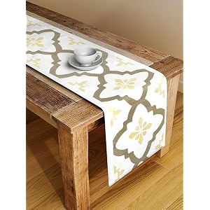 blanc 9 trefoil 46 seater home amp kitchen pure cotton table runner33x182 cm