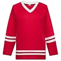 Blank Hockey Training Jersey Lightweight Fabric Long Sleeve for Ice Hockey Jersey Quick Dry Feature and V Neck Style