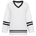 Blank Hockey Training Jersey Lightweight Fabric Long Sleeve for Ice Hockey Jersey Quick Dry Feature and V Neck Style