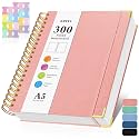 Blank Spiral Notebook: Leather Sketch Book, Unlined Notebook for Women Men
