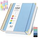Blank Spiral Notebook: Leather Sketch Book, Unlined Notebook for Women Men