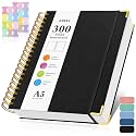 Blank Spiral Notebook: Leather Sketch Book, Unlined Notebook for Women Men
