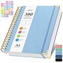 Blank Spiral Notebook: Leather Sketch Book, Unlined Notebook for Women Men