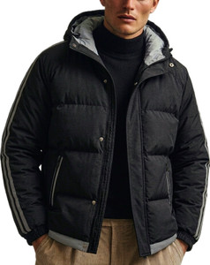 Blaq Ash Men Striped Puffer Jacket