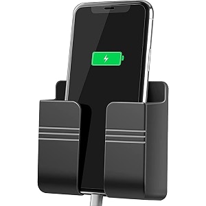 blaxstoc wall mounted mobile holder for remote wall mounted mobile standmulti purpose stand with hole for phone charging black pack of 1